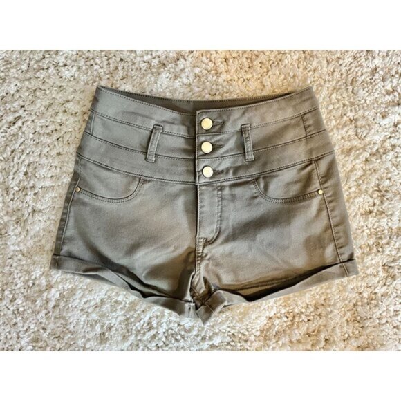 Refuge High Rise Stretch Shorts Gray Size 2 Cotton Blend - Picture 1 of 4
